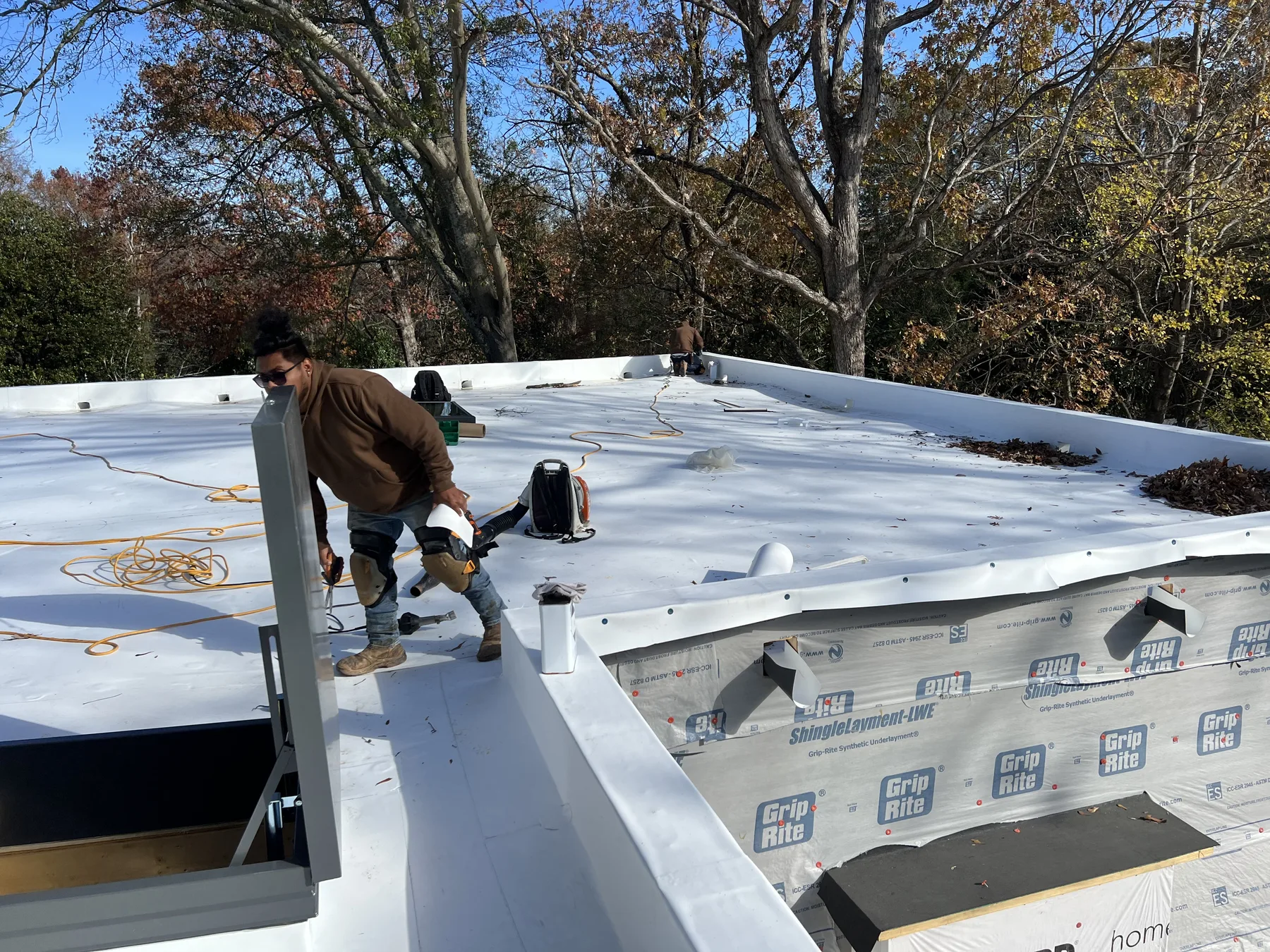 Roof deck preparation on Atlanta project