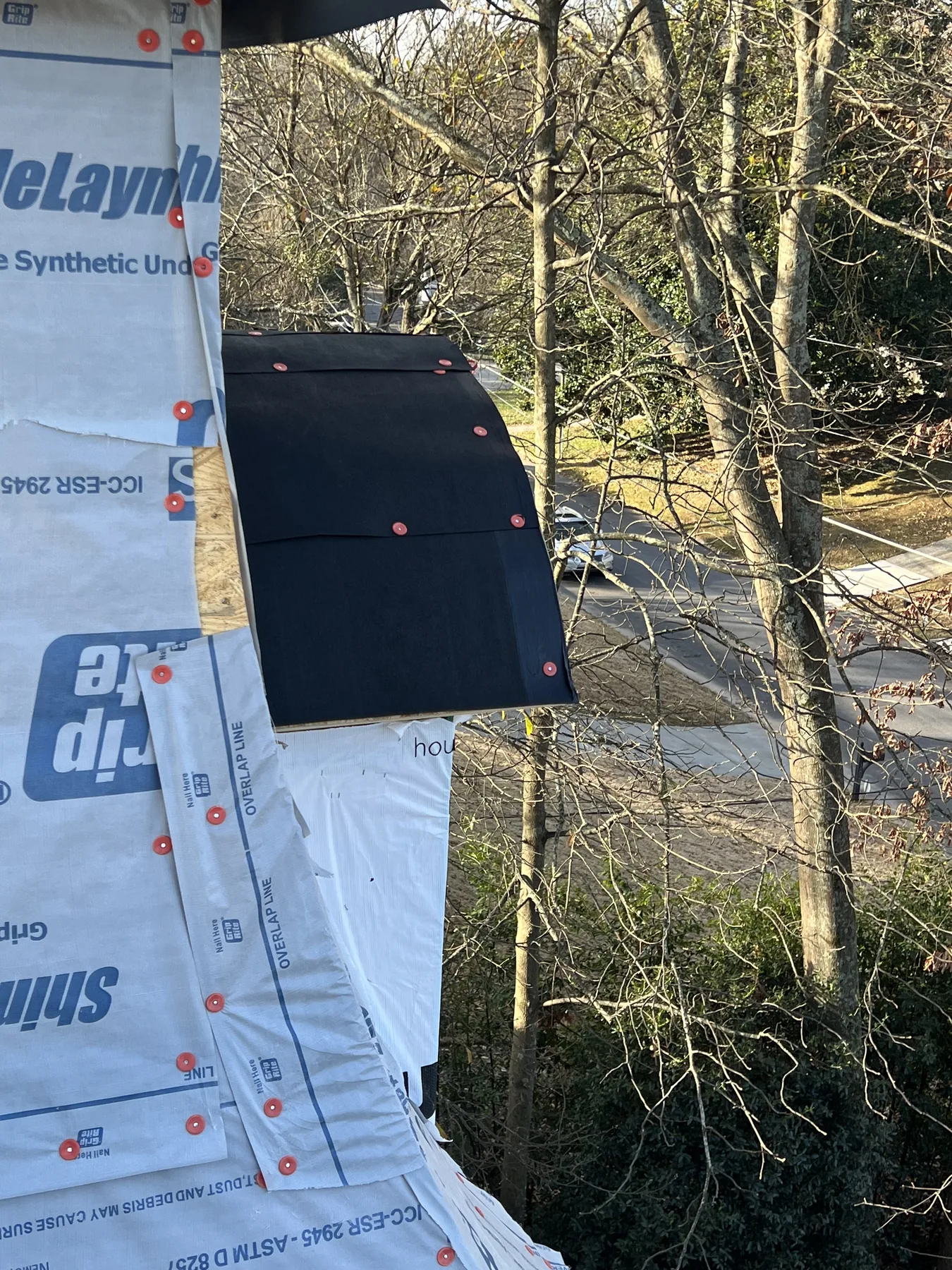 Finished custom metal roof feature