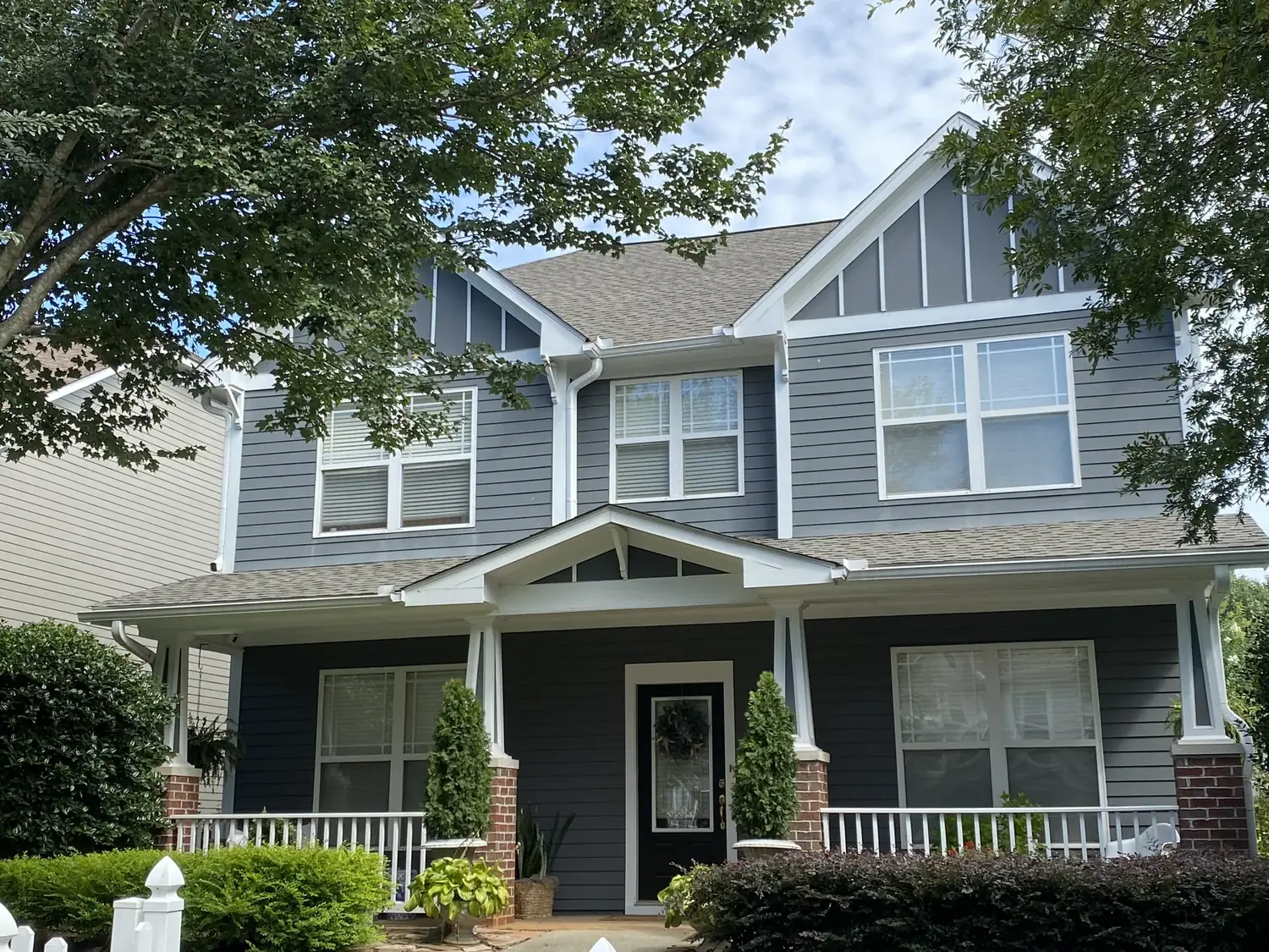 Two story home roofing project
