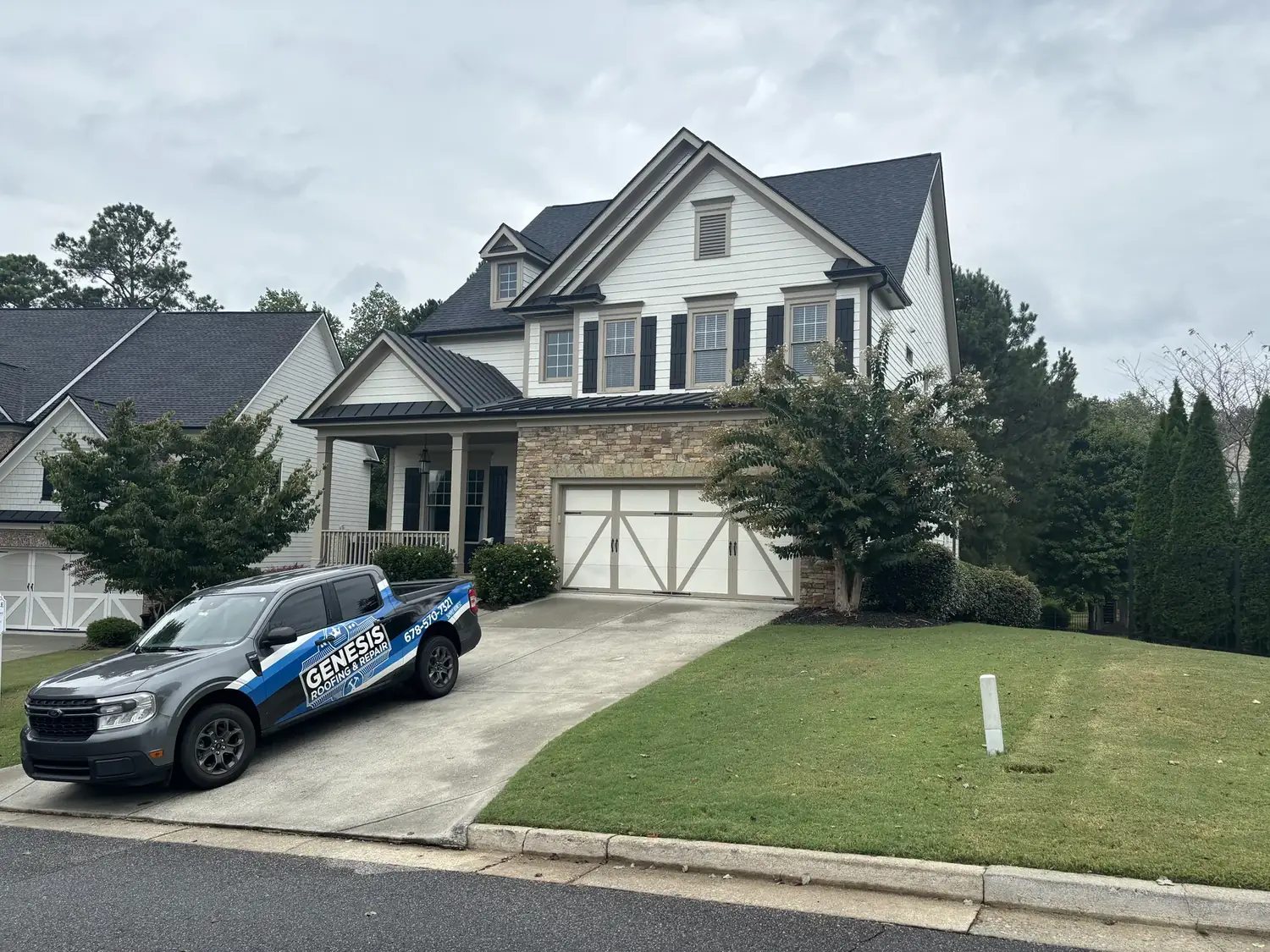 Large home roofing project