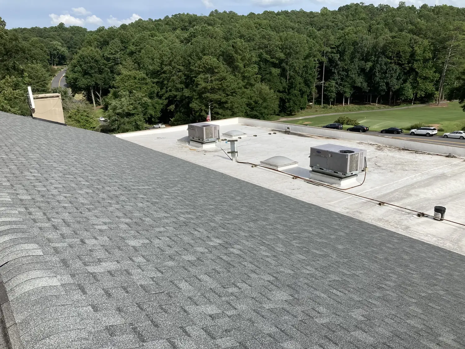 Overview of a commercial roof