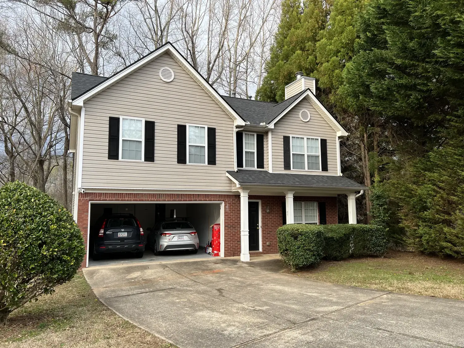 finished home roofing project